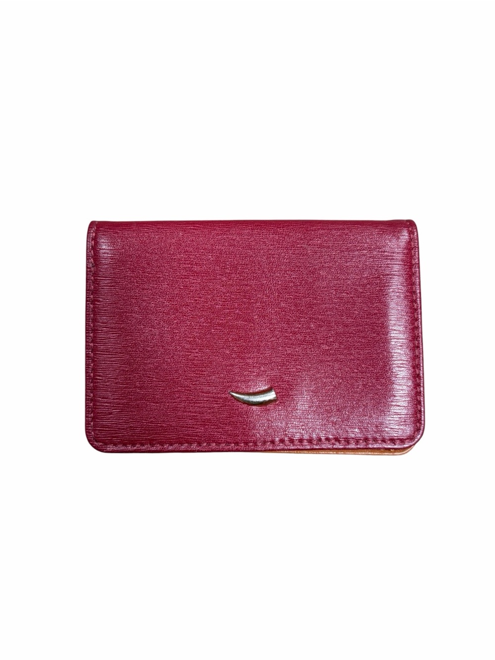 Vintage Tusk Red Leather Card Holder Wallet